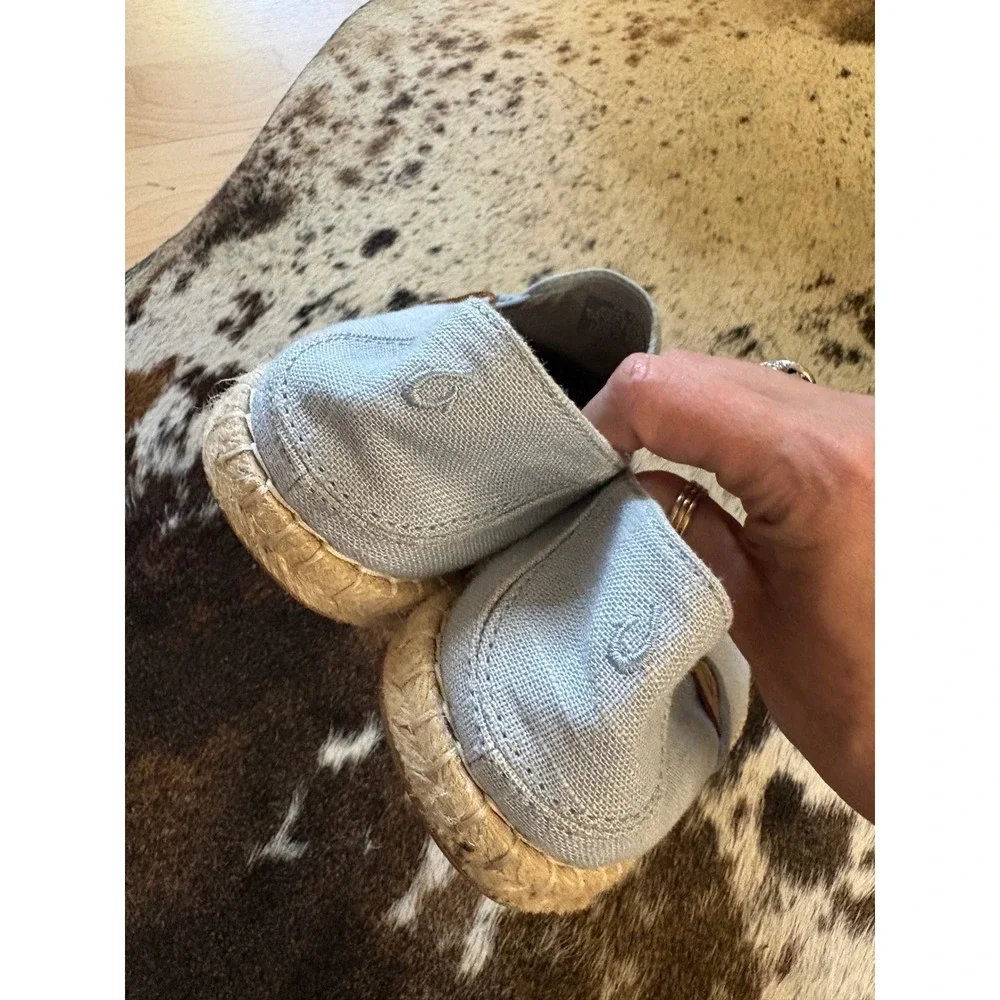 Olukai Kaula Pa'a Kapa Women's Espadrilles Light Blue Size 6.5